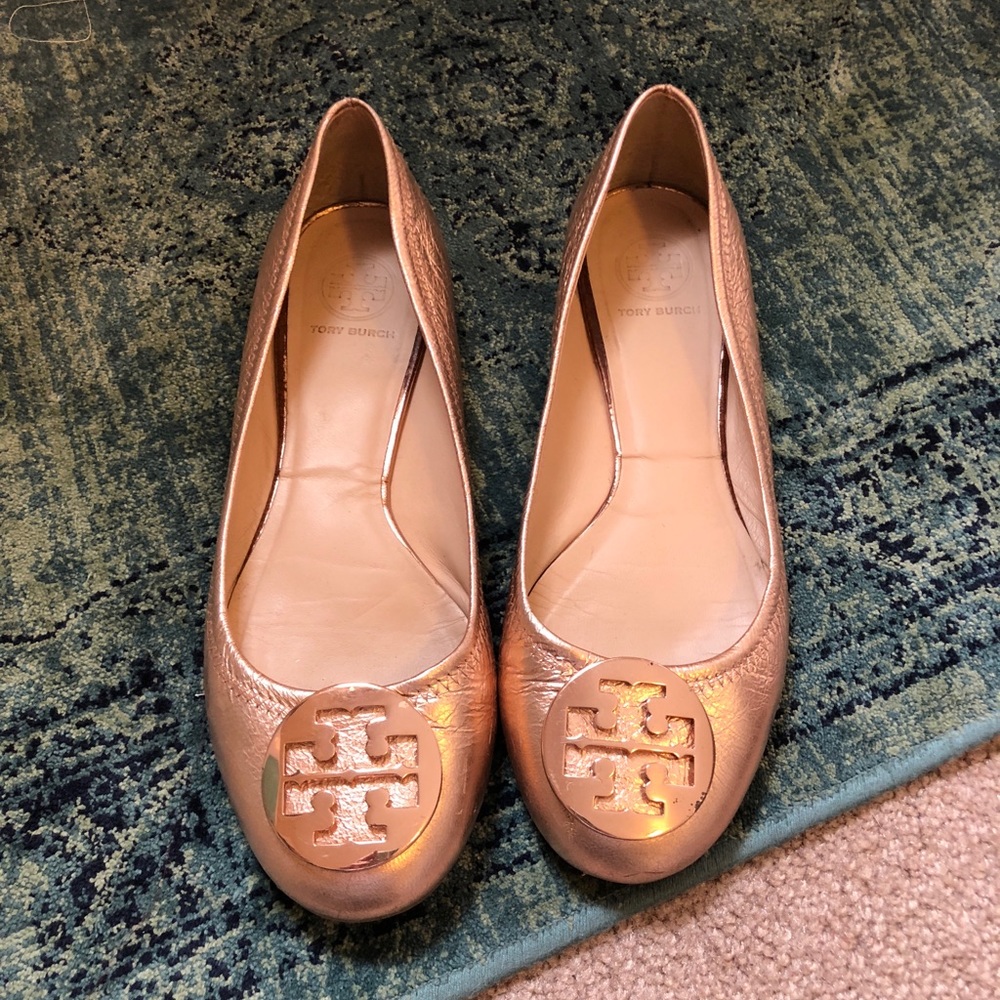Rose gold Tory Burch flats